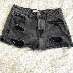 Forever 21 Black Distressed Denim Shorts Women’s Size 26